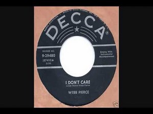 Webb Pierce - I Don't Care (1955 Music Video) | #7 Country Song