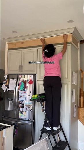 $50 fix to closing the gap above my kitchen cabinets #kitchenmakeover #kitchencabinets