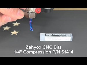 Zahyox CNC Bits 1/4" Compression Bit Demo on Onefinity CNC