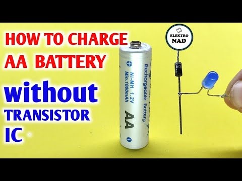 AA battery charger circuit with limited components, without transistors and ICs