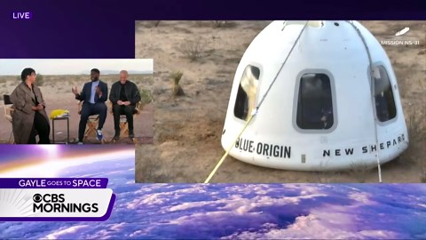 Former NASA astronaut Dr. Mae Jemison reacts to historic Blue Origin spaceflight