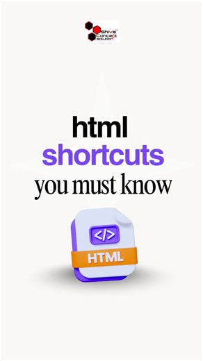 Master HTML like a pro with these MUST-KNOW shortcuts! 💻 Speed up your coding with tricks for tags, attributes, and more! 😎 Save this Reel, drop 🔥 if it’s a game-changer, and tag your dev squad! 👇 Follow for more #HTMLShortcuts #WebDevTips #CodingReels #LearnToCode #DevLife #css #html #frontend #htmlcss #webdesign #reactjs #100daysofcode #shivaconceptsolution #codingskills | Shiva Concept Solution