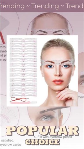 12-Style Reusable Eyebrow Stencil Set