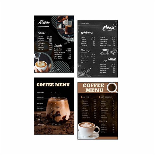 Coffee Shop Menu Templates | Editable Cafe Price List (canva) - Etsy