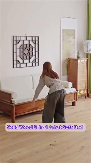 Solid Wood 3 In 1 Arhat Bed