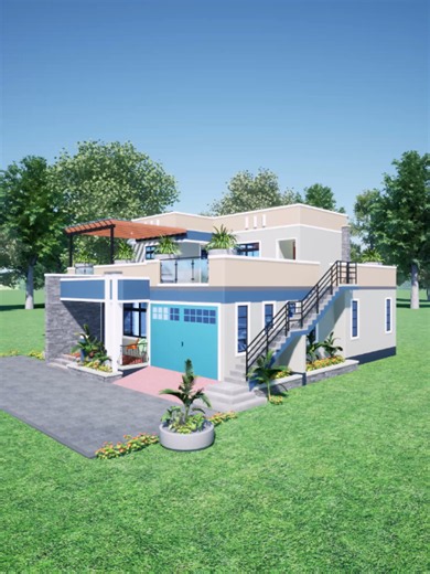 Modern 3 bedroom maisonnette house design with a boys' quater upstairs. Call or Whatsapp me at 254710367762 for any architectural or structural drawing. #modernhousedesign #3bedroomhouse #fypシ゚viral🖤tiktok #architecture #flatroofhouse @charityjoseph23 @digitexhomeinteriorsltd