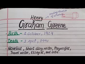 Part-1 Graham Greene | Biography | Works | Trick to remember Works | Master Cadre | UGCNET English
