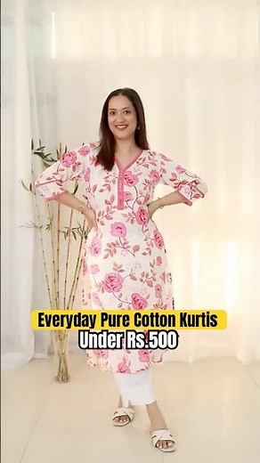 Pure Cotton Kurtas for Everyday under Rs.500 #kurti #myntrahaul #myntrasalehaul #myntracoupancode
