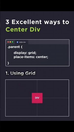 3 excellent ways to center div Using CSS #css #html5 #center #DIV #tag