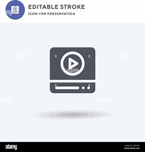 Video Player icon vector, filled flat sign, solid pictogram isolated on white, logo illustration. Video Player icon for presentation Stock Vector Image & Art - Alamy