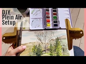 Easy DIY CHEAP Plein Air Urban Sketching Setup and Demo