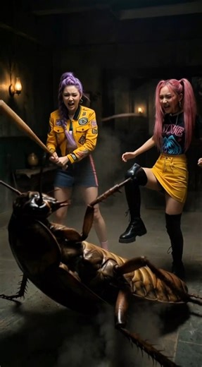 SAVING ZOEY FROM GIANT COCKROACHES #huntrix #kpopdemonhunters #MIRA #rumi #zoey