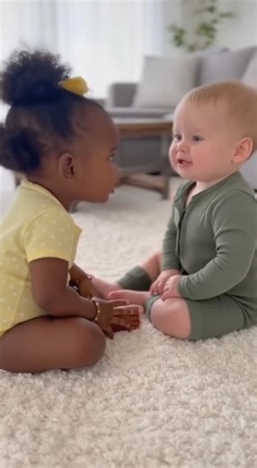 😂 Two Cute Babies Arguing in Their Own Funny Language! 👶💬 So Adorable & Funny Two adorable babies — one dark-skinned and one fair-skinned — sit face to face, having the funniest baby argument ever! One says, “tata tati tuppa tututan,” and the other replies, “mitumitu muta kappa katta doma doma.” 💬😂 Their baby language, hand gestures, and cute faces will make you laugh nonstop! ❤️👶 💖 Watch till the end — the cuteness is 100%! Follow Funny Cat World for more daily cute & funny videos! 🐾🎥 