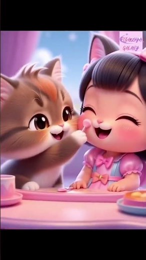 Adorable Kawaii Girl & Cat Doing Makeup 😻|Cute 3D Chibi Animation Short#Kawaii3D#CuteAndFunny#Cats