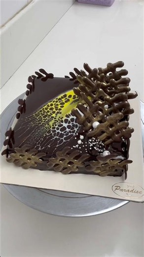 Chocolate mirror glaze cake decorating ideas #viral #mirrorglaze #chocolatecake #birthdaycake #video