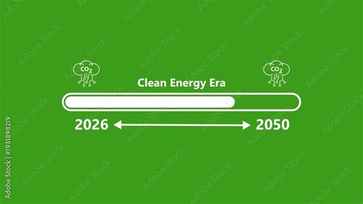 Clean Energy Era Timeline 2026 to 2050 C O2 Emissions Reduction Progress renewable energy sustainability