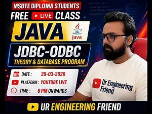 Java JDBC - ODBC Full Theory + Important Programs Execution Live Class By Ur Engineering Friend