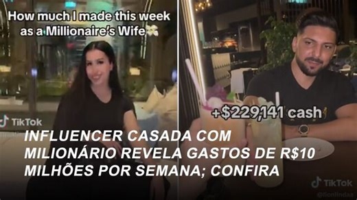 Influencer casada com milionário revela gastos de R$10 milhões por semana