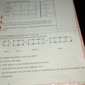Pattern Study and Rule FormationA completed table may look li... | Filo