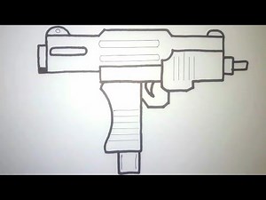 How to draw UZI Gun
