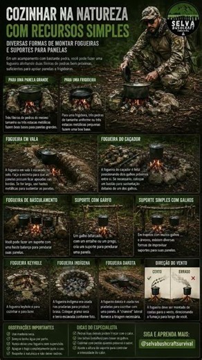 COZINHAR NA NATUREZA COM RECURSOS SIMPLES: DOMINE AS FOGUEIRAS DE CAMPO!