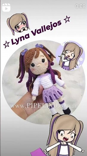 ☆ Lyna Vallejos ☆ Pipelino #amigurumi #lyna #lynavallejos #lynaticos