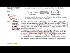NCERT\\CBSE class 12 chemistry chapter 15 Polymers part 6 condensation polymerisation