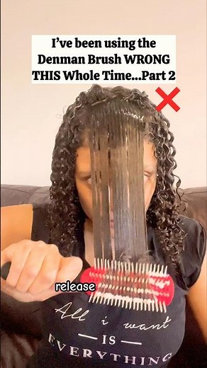How I Use The Denman Brush | Denman Brush Curl Definition | Part 2 #shorts #curlyhairroutine