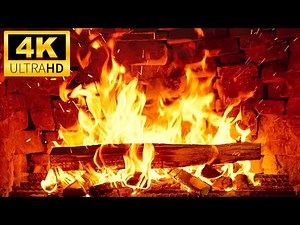 🔥 Fireplace with Burning Logs & Crackling Fire Sounds | Cozy Fireplace 4K for Christmas Ambience