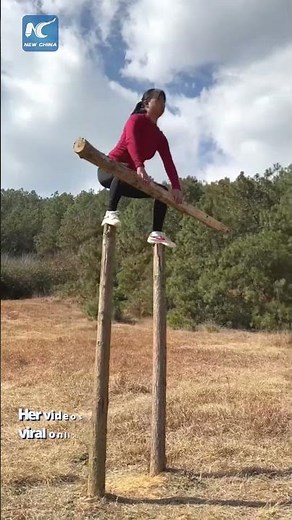 Chinese Kung Fu lady shows amazing skills in martial arts training