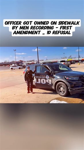 OFFICER GOT OWNED ON SIDEWALK BY MEN RECORDING - FIRST AMENDMENT / ID REFUSAL