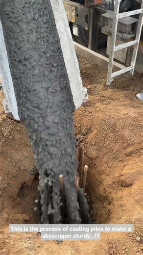 This is the process of casting piles to make a skyscraper sturdy...!!!