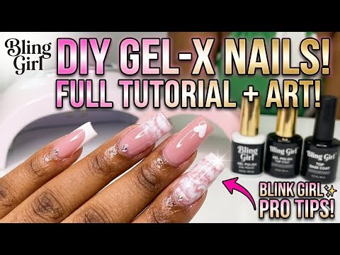 How To Get Salon Quality Gel-X Nails at Home | Bling Girl Full Set Tutorial