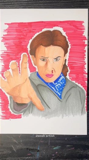 Drawing Eleven from Stranger Things S5 #strangerthings5 #elevenhopper #drawing #netflix #shorts