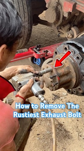 How to Remove The Rustiest Exhaust Bolt. #automobile #asmr #tools #machine #viral #video #shorts