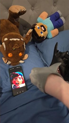 Julia was scared with shark puppet and creeper and toothless kieby steve and Gruffalo