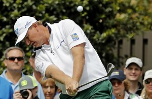 Watch: Ernie Els begins Masters with horror seven-putt for a 10 on first hole