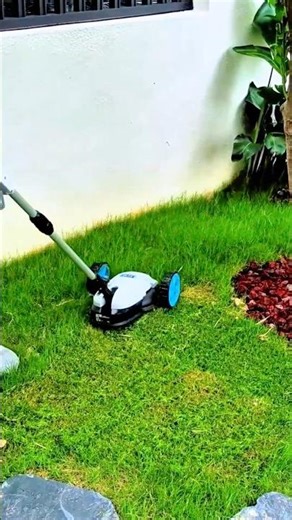 Trimming and Maintaining the Lawn Neatly Using a Manual Push Lawn Mower #shorts
