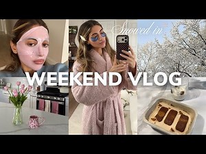 WEEKEND VLOG❥ cozy snow days, grocery shopping, baking & health update