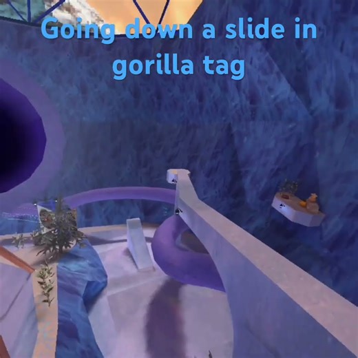 Going down a slide in gorilla tag