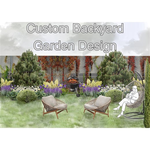 DIY Backyard Garden Design Plans, Landscaping Layout (digital PDF Download) - Etsy