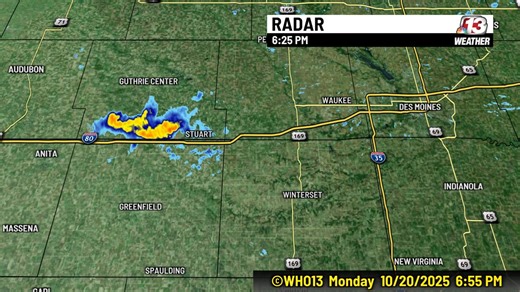 Here is the 1 hour loop of the isolated thundershowers just west of Des Moines. There was some moderate rainfall and lightning earlier. These storms will continue to fall apart. | Ed Wilson