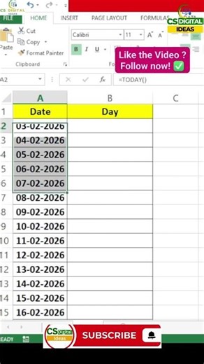 How to Insert Auto Date & Time in Excel with Seconds | Formula & Shortcut Guide | CS Digital Ideas