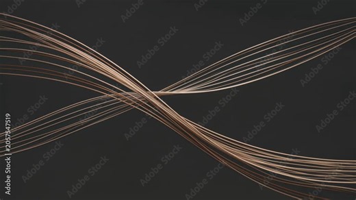 Abstract financial lines create dynamic loops and intersections against a dark background, showcasing the continuous flow and progression of movement in a visually striking manner