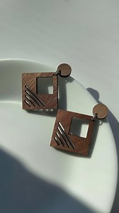 Handmade Walnut Wood Dangle Earrings: Geometric Boho Chic Jewelry - Etsy UK