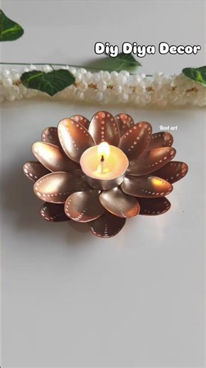 Make BEAUTIFUL Flower Diya Decoration from a plastic spoon for Diwali!