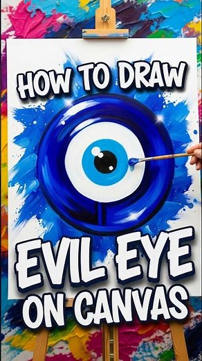 How to Draw Evil Eye on Canvas | Evil Eye Drawing