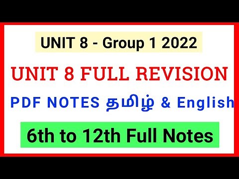 TNPSC GROUP 1 UNIT 8 FULL REVISION NOTES - TAMIL & ENGLISH • TNPSC UNIT 8 FULL REVISION NOTES