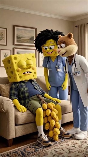 Part 2 : SpongeBob and Doctor Sandy. #us #spongebob #sadstory #aistory #womanusa
