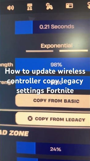 How to update wireless controller copy legacy settings Fortnite
